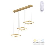 Llambë tavani me 3 drita Benor pakoworld led metalike ari 70x20x15cm