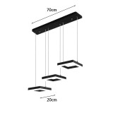 Llambë tavani 3-dritëshe Benor pakoworld led metal i zi 70x20x15cm