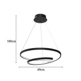 Llamba tavani Rexon pakoworld led metal i zi D49x12cm