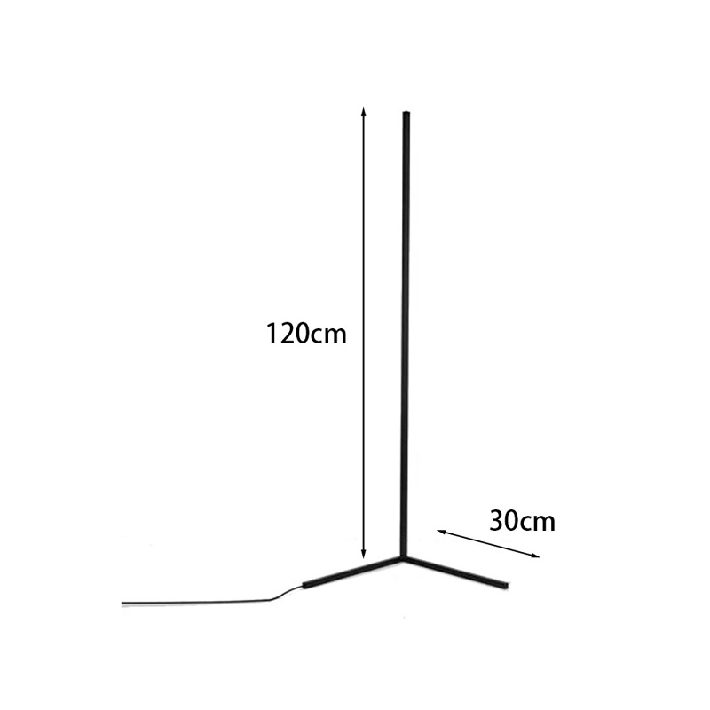 Llamba dyshemeje Nanek pakoworld led metal në ngjyrë të zezë 30x30x120cm