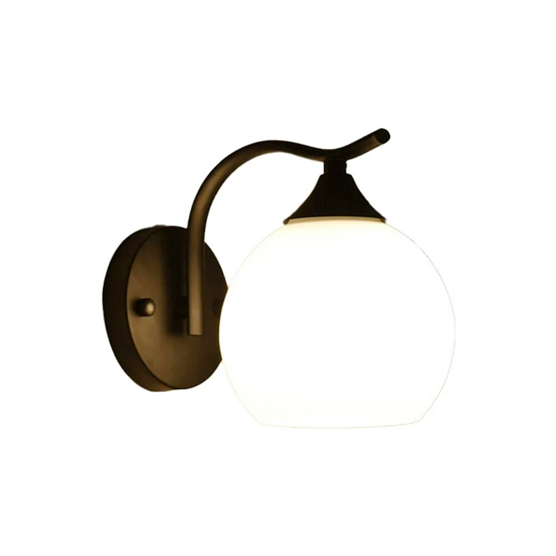 Llamba muri Belinest pakoworld E27 metal dhe xham në ngjyrë të zezë-natyrale 20x14x17cm
