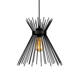 Llamba tavani Candle I pakoworld E27 metalike në ngjyrë të zezë D25x30cm