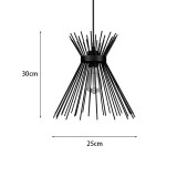 Llamba tavani Candle I pakoworld E27 metalike në ngjyrë të zezë D25x30cm