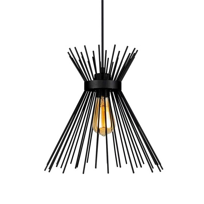Llamba tavani Candle I pakoworld E27 metalike në ngjyrë të zezë D25x30cm