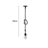 Llambë tavani Vertuko pakoworld E27 litar dhe metal në ngjyrë natyrale-e zezë D10x100cm