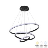 Llamba tavani Rings pakoworld led metal në ngjyrë të zezë D60x100cm
