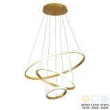 Llambë tavani Rings pakoworld led metal në nuancë ari D60x100cm