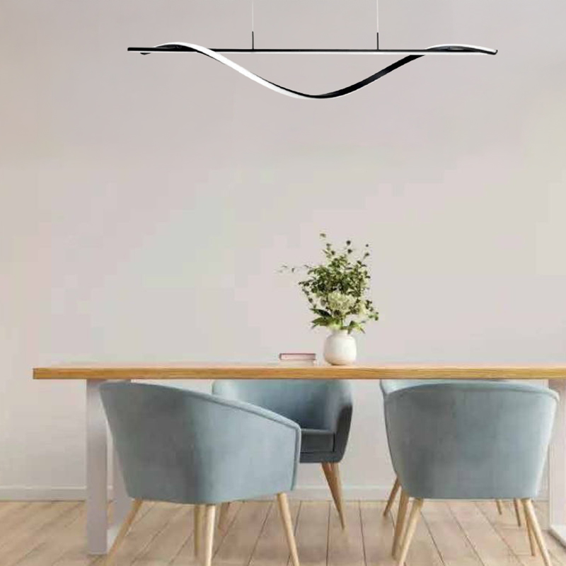 Dritë tavani metalike LED Infinity pakoworld në nuancë të zezë 120x12x150cm