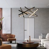 Ndriçues tavani metalik Luminis pakoworld led në nuancë të zezë 85x85x40cm