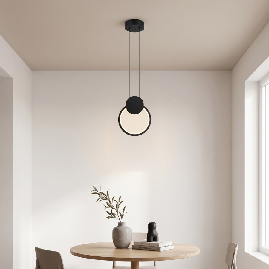 Llamba tavani Ganden pakoworld led metal në ngjyrë të zezë D26.5x20cm