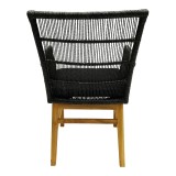 Fotel Inca pakoworld, dru teak dhe litar sintetik në nuancë natyrale-e zezë me jastëk 60x61x90cm