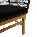 Fotel Inca pakoworld, dru teak dhe litar sintetik në nuancë natyrale-e zezë me jastëk 60x61x90cm