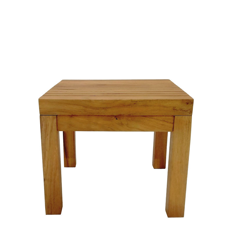 Tavolinë plazhi Poly pakoworld dru tik në nuancë natyrale 35x35x30cm