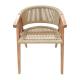 Fotel Wolly pakoworld dru teak dhe litar pe në nuancë natyrale 60x60x76cm