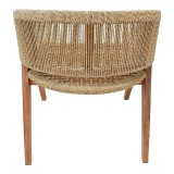 Fotel Wolly pakoworld dru teak dhe litar pe në nuancë natyrale 60x60x76cm