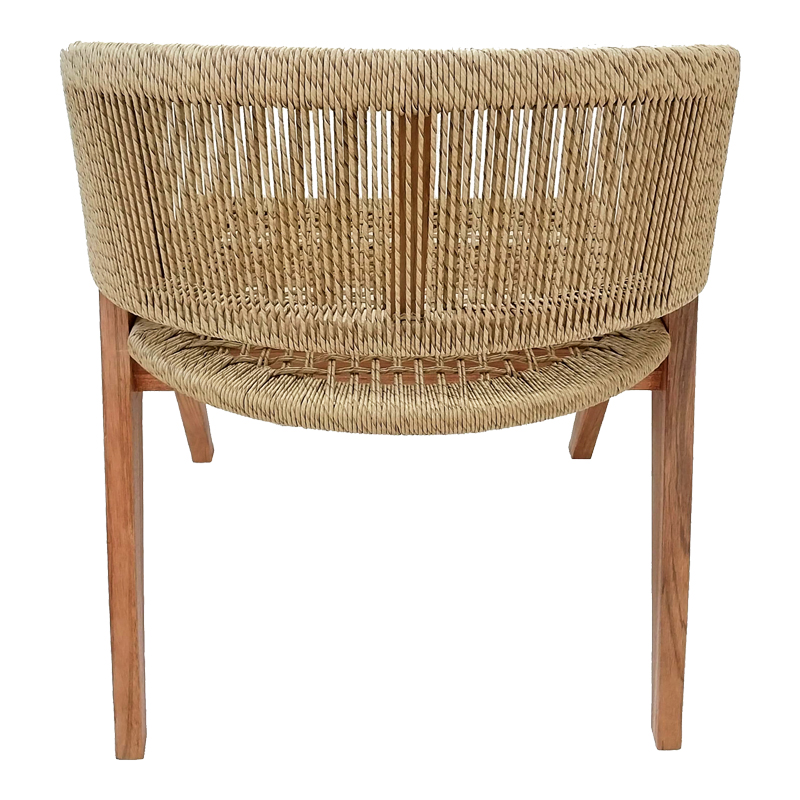 Fotel Wolly pakoworld dru teak dhe litar pe në nuancë natyrale 60x60x76cm