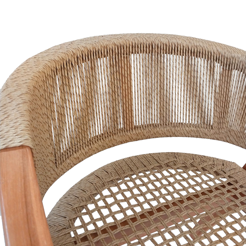 Fotel Wolly pakoworld dru teak dhe litar pe në nuancë natyrale 60x60x76cm