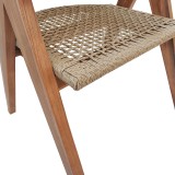 Fotel Wolly pakoworld dru teak dhe litar pe në nuancë natyrale 60x60x76cm
