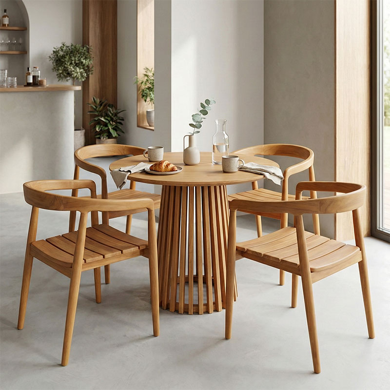 Set ngrënieje 5 copë Noody-Kenda I pakoworld dru tik në nuancë natyrale D80x75