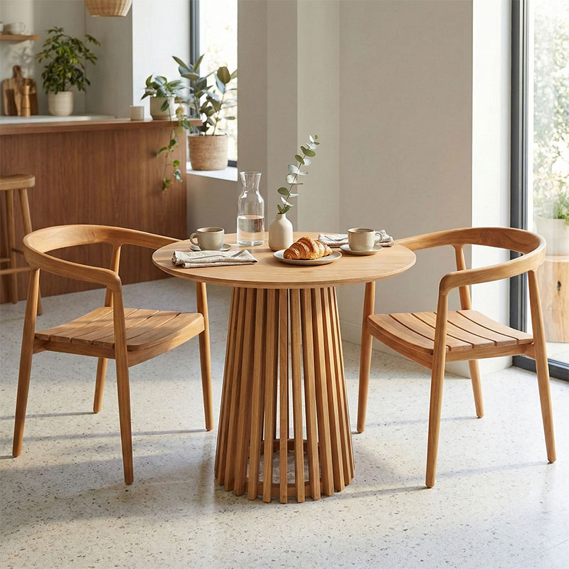 Set ngrënieje 3 copë Noody-Kenda I pakoworld dru tik në nuancë natyrale D80x75