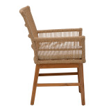 Tavolinë ngrënieje Inca-Wooly pakoworld set me 7 copë në nuancë natyrale-bezhe 220x90x75cm