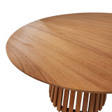 Set ngrënie Kalie-Kenda I pakoworld 7 copë në nuancë natyrale-bezhe Φ120x75cm