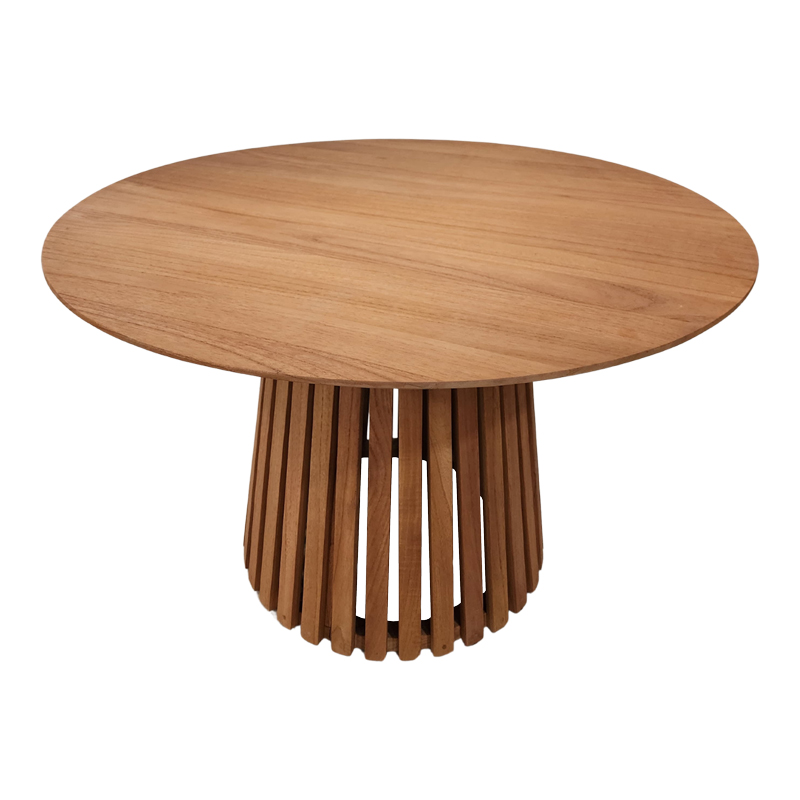 Set ngrënieje Granny-Kenda I pakoworld 5 copë në nuancë natyrale-bezhë Φ120x75cm