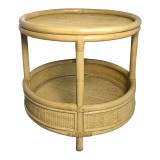 Tavolinë anësore Moody pakoworld pe rattan në ngjyrë natyrale D55x51cm