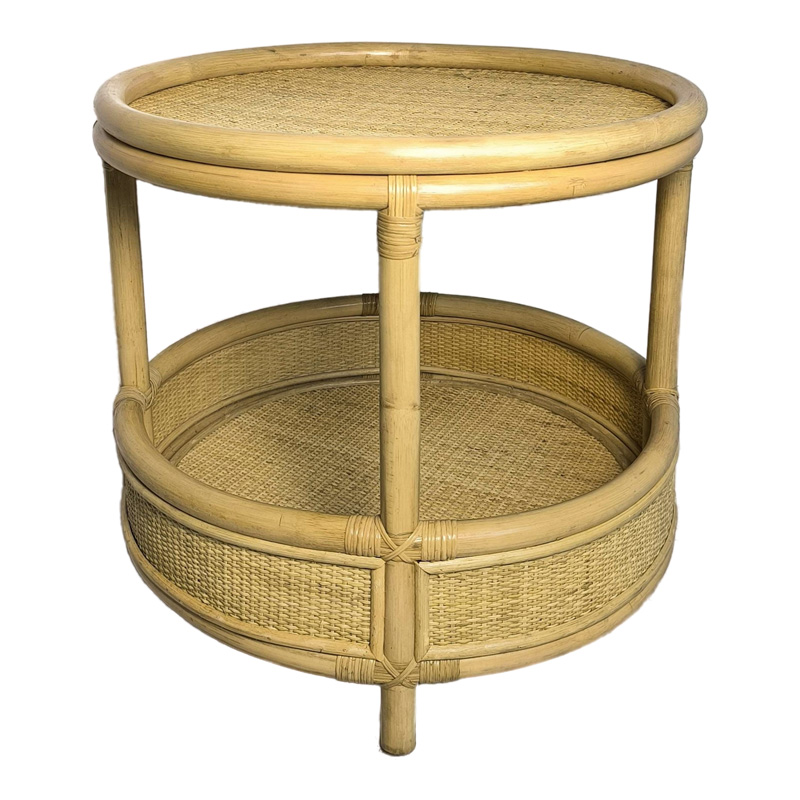 Tavolinë anësore Moody pakoworld pe rattan në ngjyrë natyrale D55x51cm