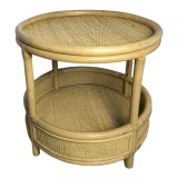 Tavolinë anësore Moody pakoworld pe rattan në ngjyrë natyrale D55x51cm