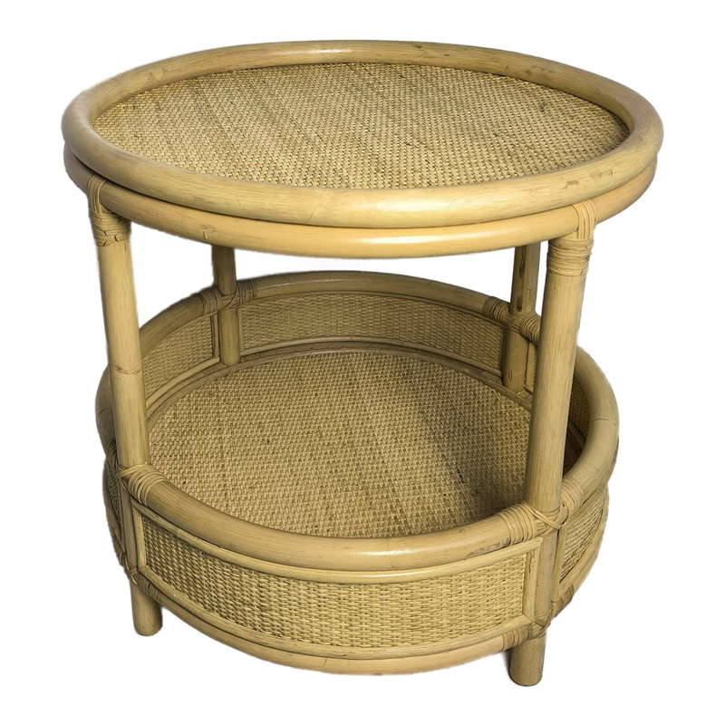 Tavolinë anësore Moody pakoworld pe rattan në ngjyrë natyrale D55x51cm