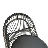 Fotel Tromso pakoworld rattan PE në ngjyrë të zezë dhe jastëk i zi 80x85x98cm