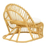 Fotel Tromso pakoworld pe rattan në ngjyrë natyrale dhe jastëk bezhë 80x85x98cm
