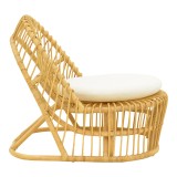 Fotel Tromso pakoworld pe rattan në ngjyrë natyrale dhe jastëk bezhë 80x85x98cm