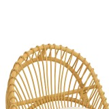 Fotel Tromso pakoworld pe rattan në ngjyrë natyrale dhe jastëk bezhë 80x85x98cm