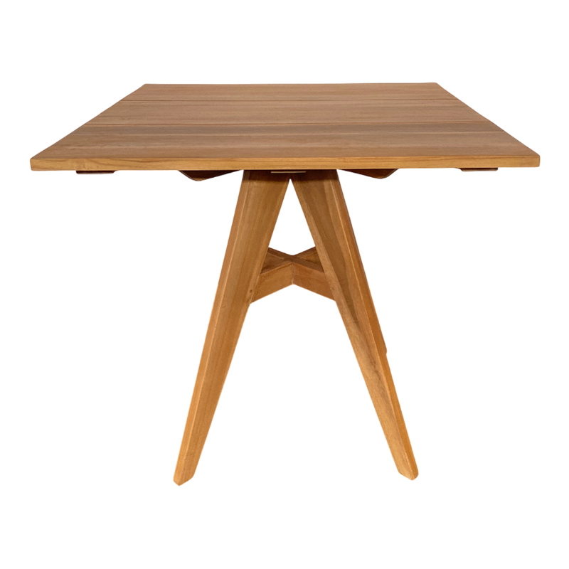 Tavolinë Cadrada pakoworld prej druri teak në nuancë natyrale 80x80x76cm