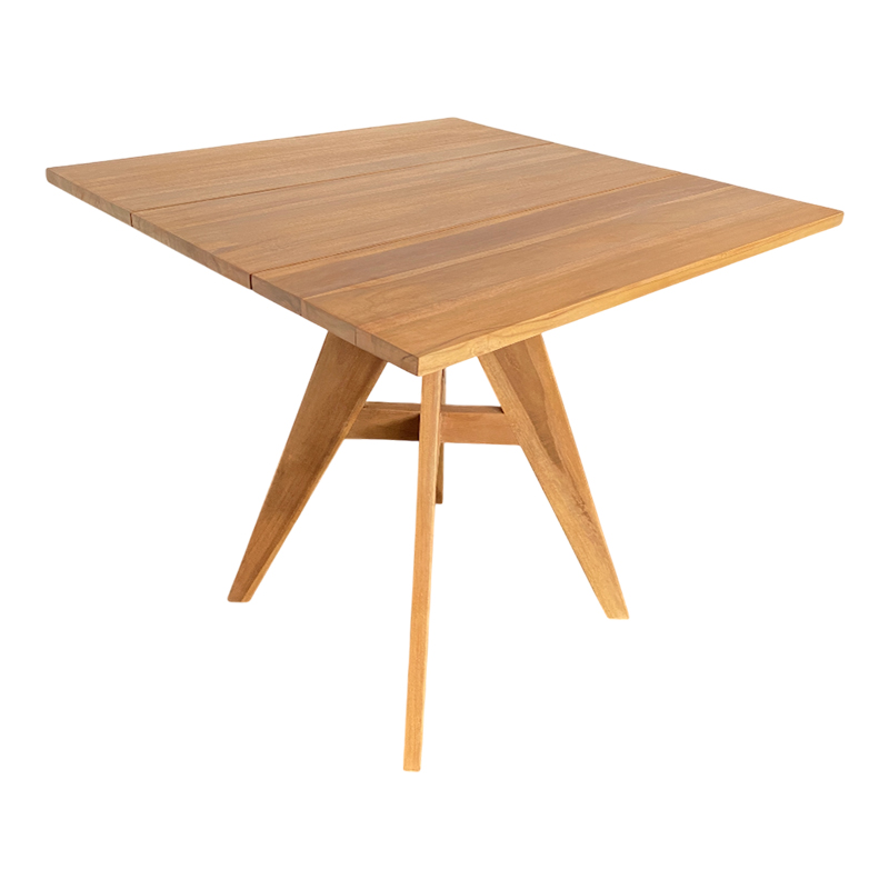 Tavolinë Cadrada pakoworld prej druri teak në nuancë natyrale 80x80x76cm