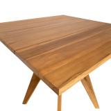 Tavolinë Cadrada pakoworld prej druri teak në nuancë natyrale 80x80x76cm