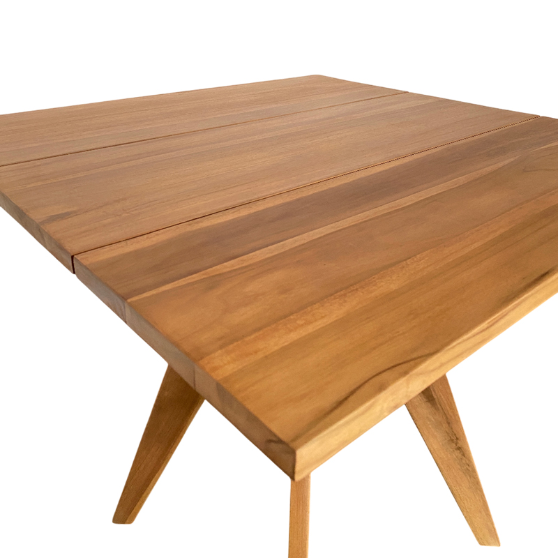 Tavolinë Cadrada pakoworld prej druri teak në nuancë natyrale 80x80x76cm