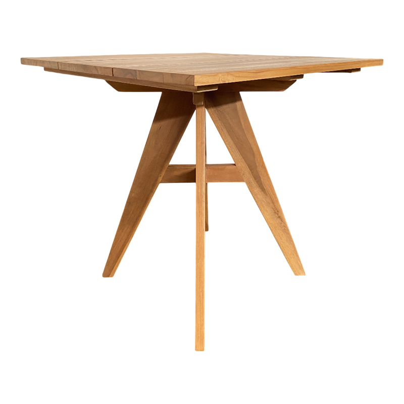 Tavolinë Cadrada pakoworld prej druri teak në nuancë natyrale 80x80x76cm
