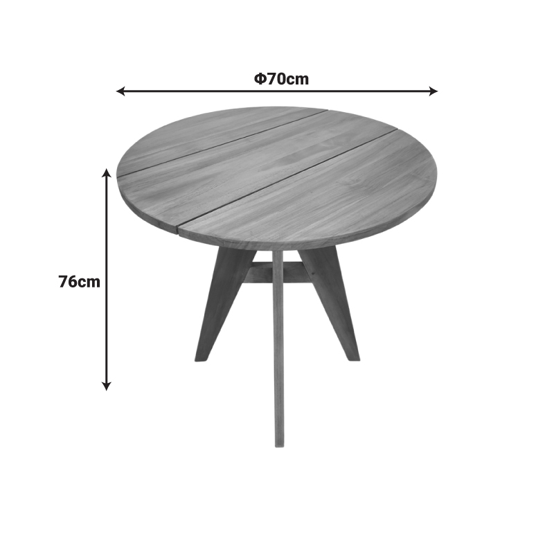 Tavolinë Cadrada pakoworld dru teak në nuancë natyrale D70x76cm