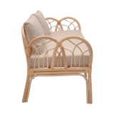Divan 2-vendësh Ytrone pakoworld rattan ngjyrë natyrale-jastëk bezhë 166x61.5x71cm