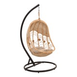 Hëngjëse Labreone pakoworld rreth në ngjyrë natyrale-metal i zi-jastëk bezhë 82x82x200cm