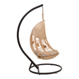 Hëngjëse Labreone pakoworld rreth në ngjyrë natyrale-metal i zi-jastëk bezhë 82x82x200cm