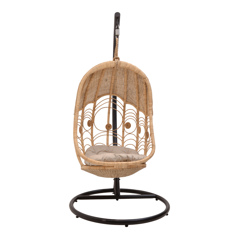 Hëngjëse Labreone pakoworld rreth në ngjyrë natyrale-metal i zi-jastëk bezhë 82x82x200cm