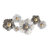 Dekor muri metalik Daisy në nuancë ari-bardhë 131x64x9.5