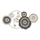 Dekorim muri Cirsus metal në nuancë ari-bardhë-zi 91x49x4