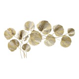 Dekorim muri Fleur Inart metal në ngjyrë floriri 131x68.5x6cm