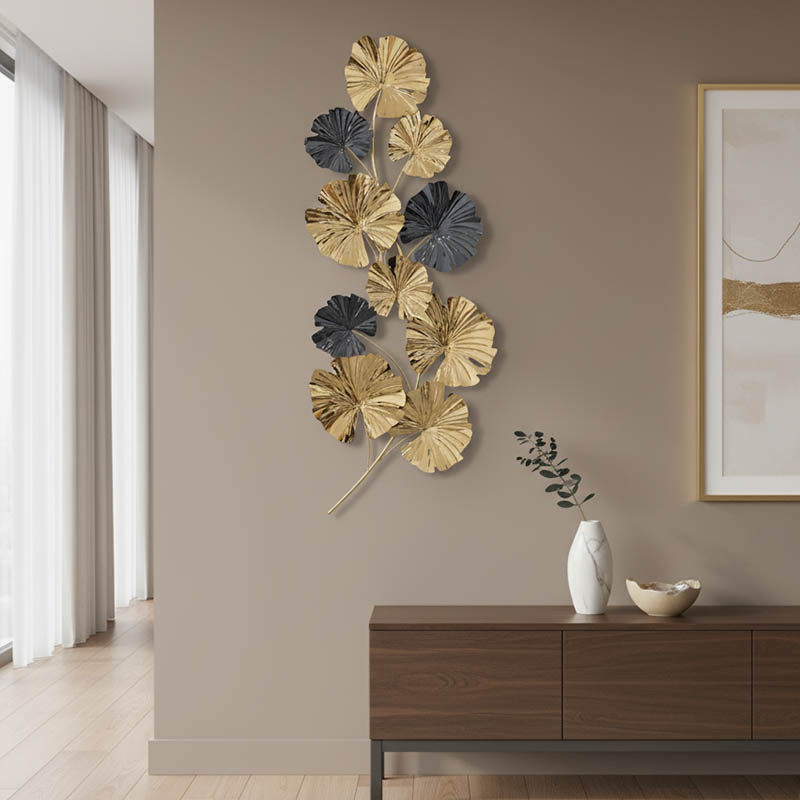 Dekor muri Patrick Inart metal në nuancë ari-zi 59x132x5.5cm