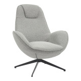 Fotel rrotullues Flago pakoworld pëlhurë boucle në nuancë gri të lehtë 85x88x103.5cm